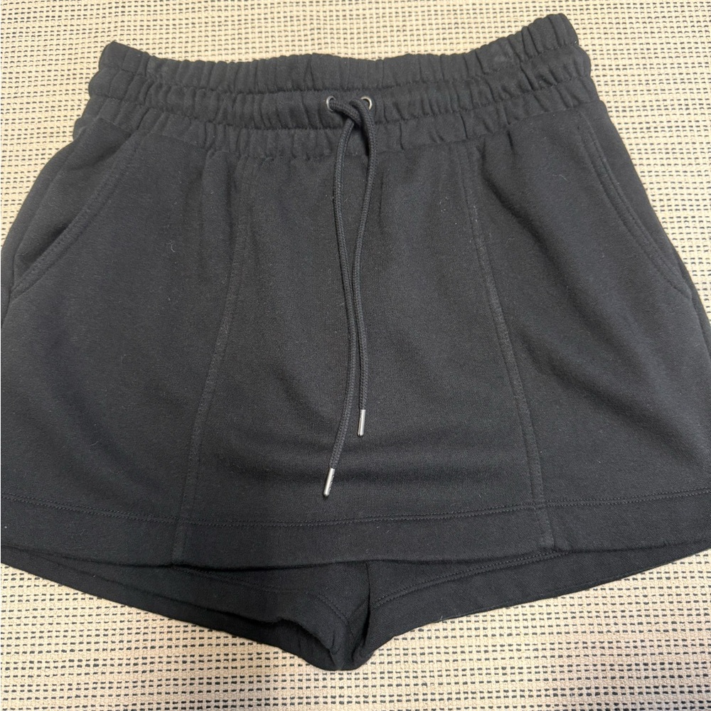 Universal Thread Black Cotton Fleece Mini Skort